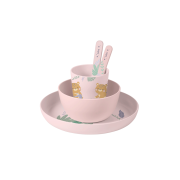 Set Complet De Masa, 5 Piese, Cu Ventuza, , œjungle Cheetahs,   Rose Pjb50642