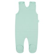 Set pentru bebe, New Baby, I AM, 7 piese, Cu botosei, jacheta maneca lunga, caciulita, body cu maneca lunga, pantalonasi si salopeta cu botosei si manusi, 100% bumbac, Marime 56, 0-3 luni, Mint BYN49101