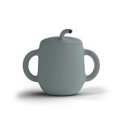 Cana De Antrenament, Cu Pai Flexibil, Din Silicon, Fara Bpa, Bps, Pvc Si Ftalati  2in1, 250 Ml, Blue Pjbcap_b