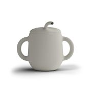 Cana De Antrenament, Cu Pai Flexibil, Din Silicon, Fara Bpa, Bps, Pvc Si Ftalati  2in1, 250 Ml, Cream Pjbcap_c