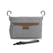 Geanta pentru scutece si organizator carucior, Jane, Cu multiple compartimente, Dimensiune compacta, 32 x 10 x 21 cm, Dim Grey BYN8420421089255