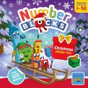 Carte cu abtibilduri numberblocks - craciun fericit