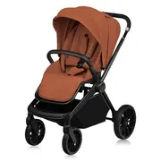 Carucior 2 in 1, Lionelo, Mika Plus, Cadru din aluminiu, Cu landou intarit si salteluta moale, Reversibil, Cu sistem de ventilatie 3D, Cu accesorii, Pana la 22 kg, Conform cu EN1888-1 EN1888-2, EN1466, Maro BYNLO-MIKA_PLUS_2IN1_BROWN_RUST