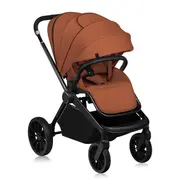 Carucior 2 in 1, Lionelo, Mika Plus, Cadru din aluminiu, Cu landou intarit si salteluta moale, Reversibil, Cu sistem de ventilatie 3D, Cu accesorii, Pana la 22 kg, Conform cu EN1888-1 EN1888-2, EN1466, Maro BYNLO-MIKA_PLUS_2IN1_BROWN_RUST