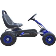 Kart cu pedale pentru copii A05 Kidscare, culoare albastru, frana de mana, pentru 3-6 ani, roti gonflabile SUPKC_A05_Blue