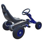 Kart cu pedale pentru copii A05 Kidscare, culoare albastru, frana de mana, pentru 3-6 ani, roti gonflabile SUPKC_A05_Blue