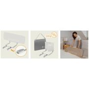 Protectie laterala pat, Lionelo, Lora, Pliabila, Sistem de blocare StandSafe, Geanta de transport inclusa, 105 x 45 cm, Bej BYNLO-LORA_BEIGE_SAND