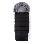 Sac de iarna, Feedo, Multifunctional, 3 in 1, Pentru carucior, landou sau scaun auto, Fermoar care permite scurtarea dimensiunii, Cu snur, 110 cm, 0-3 ani, Black BYN201200