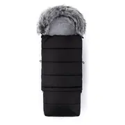 Sac de iarna, Feedo, Multifunctional, 3 in 1, Pentru carucior, landou sau scaun auto, Fermoar care permite scurtarea dimensiunii, Cu snur, 110 cm, 0-3 ani, Black BYN201200