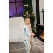 Trening ivoire din catifea pentru baietei - dungi bleu trc5