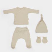 Cutie 4 piese pentru nou nascut - 100% bumbac organic - Verde pal, BabyCosy JEMBC-CSYM26502