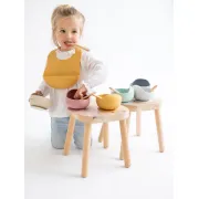 Bol Anti-alunecare Din Silicon Alimentar Si Lingurita, Set De 2 Piese Pentru Diversificare, Mustard Pjb173952