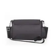 Geanta pentru scutece si organizator carucior, Petite&Mars, Sara, 2 in 1, Cu 7 buzunare, 1 buzunar cu izolatie termica, Dimensiune compacta, 40x23x10 cm, Negru/Maro BYN200305