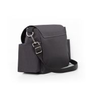 Geanta pentru scutece si organizator carucior, Petite&Mars, Sara, 2 in 1, Cu 7 buzunare, 1 buzunar cu izolatie termica, Dimensiune compacta, 40x23x10 cm, Negru/Maro BYN200305