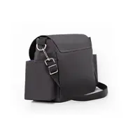 Geanta pentru scutece si organizator carucior, Petite&Mars, Sara, 2 in 1, Cu 7 buzunare, 1 buzunar cu izolatie termica, Dimensiune compacta, 40x23x10 cm, Negru/Maro BYN200305