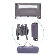 Patut pliabil cu o laterala culisabila Porto Grey melange Fillikid