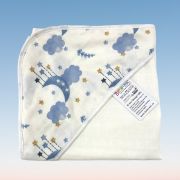 Prosop din muselina cu capison, 80x80 cm, blue Kreis design