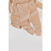 Set 3 piese: body cu maneca lunga, pantaloni lungi si caciulita din bumbac organic si modal - Somon, BabyCosy (Marime: 12-18 Luni) JEMBC-CSYM22504-12