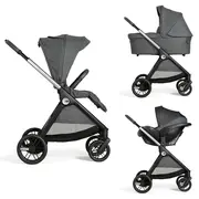 Carucior copii 3 in 1 Chicco Bellagio, Black Satin (gri inchis), 0luni+ CHC8713645+8713745+8714645-8