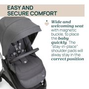 Carucior copii 3 in 1 Chicco Bellagio, Black Satin (gri inchis), 0luni+ CHC8713645+8713745+8714645-8