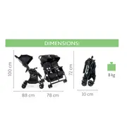 Carucior gemeni Chicco Ohlala, Black Night (Negru), 0luni+ CHC79279-8_BLACK NIGHT