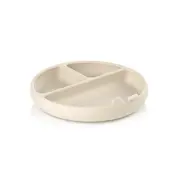 Farfurie BLW, Din silicon, Cu ventuze, 17 x 17 x 4 cm, BPA Free, Sand BYN8420421089521
