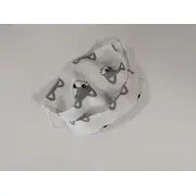 Masca textila cu pliuri, reutilizabila, 2 straturi, alb cu vulpite CHCKFM001_NISSA_ALB CU VULPITE