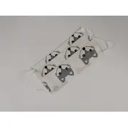 Masca textila cu pliuri, reutilizabila, 2 straturi, alb cu vulpite CHCKFM001_NISSA_ALB CU VULPITE