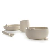Set complet de masa, Jane, Din silicon, Cu 4 piese, Farfurie, Bol, Lingurita si pahar, BPA free, Sand BYN8420421089507