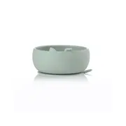 Set de masa, Jane, Din silicon, 2 piese, Cu bol si lingurita, BPA Free, Mint BYN8420421089330