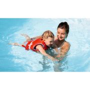Vesta de inot pentru copii, ajustabila, 15–19 kg (2-3 ani), marimea S, rosie, cu imprimeu crocodil, Reer MySwimBuddy Swim Vest S, 66034
