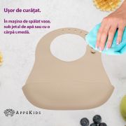 Baveta din silicon, AppeKids - Bubble Beige KRTAK275350