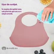Baveta din silicon, AppeKids - Old Rose KRTAK275374