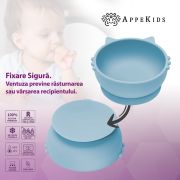 Bol din silicon, AppeKids, Kitty I - Aqua Blue KRTAK275237