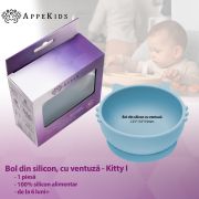 Bol din silicon, AppeKids, Kitty I - Aqua Blue KRTAK275237