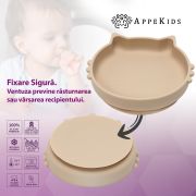Bol din silicon, AppeKids, Kitty II - Bubble Beige KRTAK275251