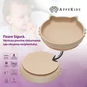 Bol din silicon, AppeKids, Kitty II - Bubble Beige KRTAK275251