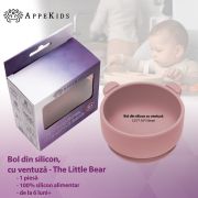 Bol din silicon cu ventuza, AppeKids, The Little Bear - Old Rose KRTAK275121