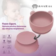 Bol din silicon cu ventuza, AppeKids, The Little Bear - Old Rose KRTAK275121