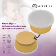 Bol din silicon cu ventuza si capac, AppeKids - Honey KRTAK275763