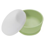 Bol din silicon cu ventuza si capac, AppeKids - Raw Green KRTAK275794