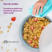 Bol din silicon cu ventuza si capac, AppeKids - Raw Green KRTAK275794