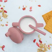 Cana din silicon cu pai, AppeKids - Old Rose KRTAK275428