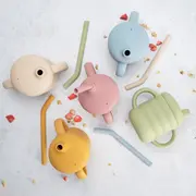 Cana din silicon cu pai, AppeKids - Raw Green KRTAK275442