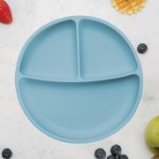 Farfurie compartimentata din silicon cu ventuza, AppeKids - Aqua Blue KRTAK275831