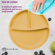 Farfurie compartimentata din silicon cu ventuza, AppeKids - Honey KRTAK275817