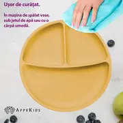 Farfurie compartimentata din silicon cu ventuza, AppeKids - Honey KRTAK275817