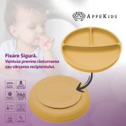 Farfurie compartimentata din silicon cu ventuza, AppeKids - Honey KRTAK275817