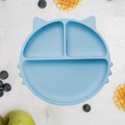 Farfurie compartimentata din silicon cu ventuza, AppeKids - Kitty - Aqua Blue KRTAK275336
