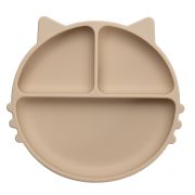 Farfurie compartimentata din silicon cu ventuza, AppeKids - Kitty - Bubble Beige KRTAK275305